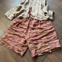 Johnature Women Vintage Ramie Wide Leg Shorts Pants Elastic Waist Print Floral Elastic Waist Shorts 2025 Summer New Belt Shorts