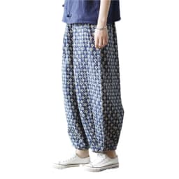 Johnature Niche Loose Retro Chinese Style Vintage Bloomers 2025 Woman Winter New Fashion Personality Vintage Print Casual Pants