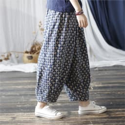 Johnature Niche Loose Retro Chinese Style Vintage Bloomers 2025 Woman Winter New Fashion Personality Vintage Print Casual Pants