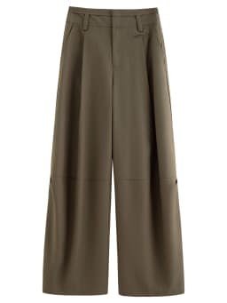 FSLE【Premium Series】2026 Fall Women's High-Waist Balloon Trousers, Wool-Blend Relaxed Straight Pants for Sculpted Office Style