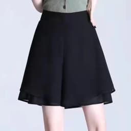 High Waist Wide Leg Pants Women's Chiffon Loose Thin Drapey Casual Shorts Skirt Korean Style Commute Asymmetric Summer 2024
