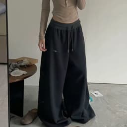 Y2K Vintage Baggy Sweatpants Women Autumn New Korean Loose Wide Leg Pants Streetwear Casual Zipper Fly Female Trousers 2025 New