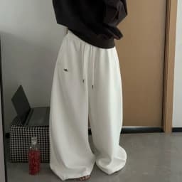 Y2K Vintage Baggy Sweatpants Women Autumn New Korean Loose Wide Leg Pants Streetwear Casual Zipper Fly Female Trousers 2025 New