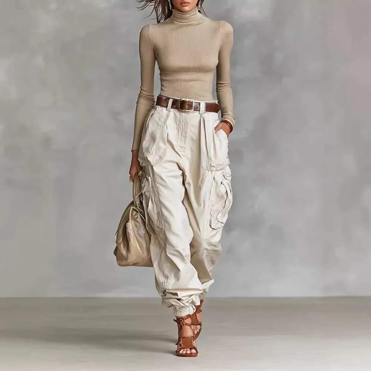 Pantalones De Mujer New High Waist Pocket Solid Color Overalls Women's Summer New Loose Casual Vacation Outdoor Sports Overalls