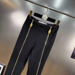 KUCLUT 2025 Autumn Winter New High Waist Slim Fit Long Zipper Design High-end Feel Leggings For Women Black Trousers 1A1434