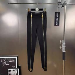 KUCLUT 2025 Autumn Winter New High Waist Slim Fit Long Zipper Design High-end Feel Leggings For Women Black Trousers 1A1434