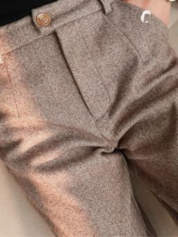 High Waist Slimming Straight Leg Woolen Trousers for Women Autumn Winter Fashion Casual Long Pants Harlan Cigarette Suit Pants