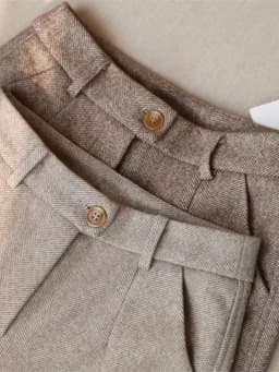 High Waist Slimming Straight Leg Woolen Trousers for Women Autumn Winter Fashion Casual Long Pants Harlan Cigarette Suit Pants