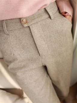 High Waist Slimming Straight Leg Woolen Trousers for Women Autumn Winter Fashion Casual Long Pants Harlan Cigarette Suit Pants
