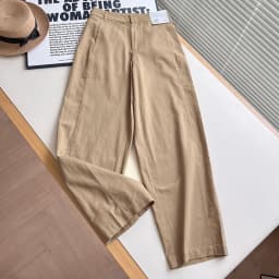 High Waist Straight Leg Cotton Comfortable Women's Casual Pants New Autumn Style Scythe Design Fashionable Ladies Trousers
