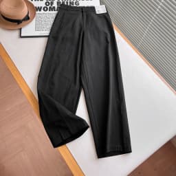 High Waist Straight Leg Cotton Comfortable Women's Casual Pants New Autumn Style Scythe Design Fashionable Ladies Trousers