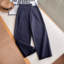 High Waist Straight Leg Cotton Comfortable Women's Casual Pants New Autumn Style Scythe Design Fashionable Ladies Trousers