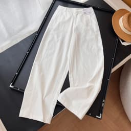 High Waist Straight Leg Cotton Comfortable Women's Casual Pants New Autumn Style Scythe Design Fashionable Ladies Trousers
