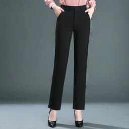 2025 Spring and Autumn Khaki High Waist Straight Baggy Pants Women, Navy Middle-aged Mom Stretch Casual Trousers,Plus Size M-8XL