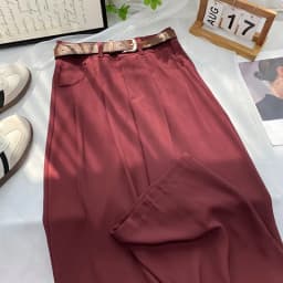 Korean High Waist Belt Wide Leg Pants Women Fall Fashion Solid Suit Trousers Harajuku Baggy Office Lady Casual Straight Pants