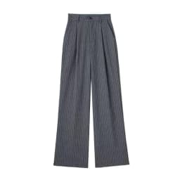 KADUWAKI Women's Fashion High Waist Striped Straight Leg Pants Vintage Zipper Loose Solid Color Pants Office Casual Women's Pant