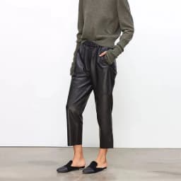Women Pants Real Leather Pants Women Leather Tousers High Waist Harem Pants 2025 New Elastic Waist Streetwear Pants