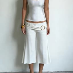 Y2k Metal Rings Capri Pants Shorts Ruched Mid Rise Sexy Bodycon Clubwear Party Summer Streetwear Casual Wide Leg Pants