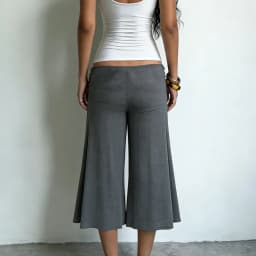 Y2k Metal Rings Capri Pants Shorts Ruched Mid Rise Sexy Bodycon Clubwear Party Summer Streetwear Casual Wide Leg Pants