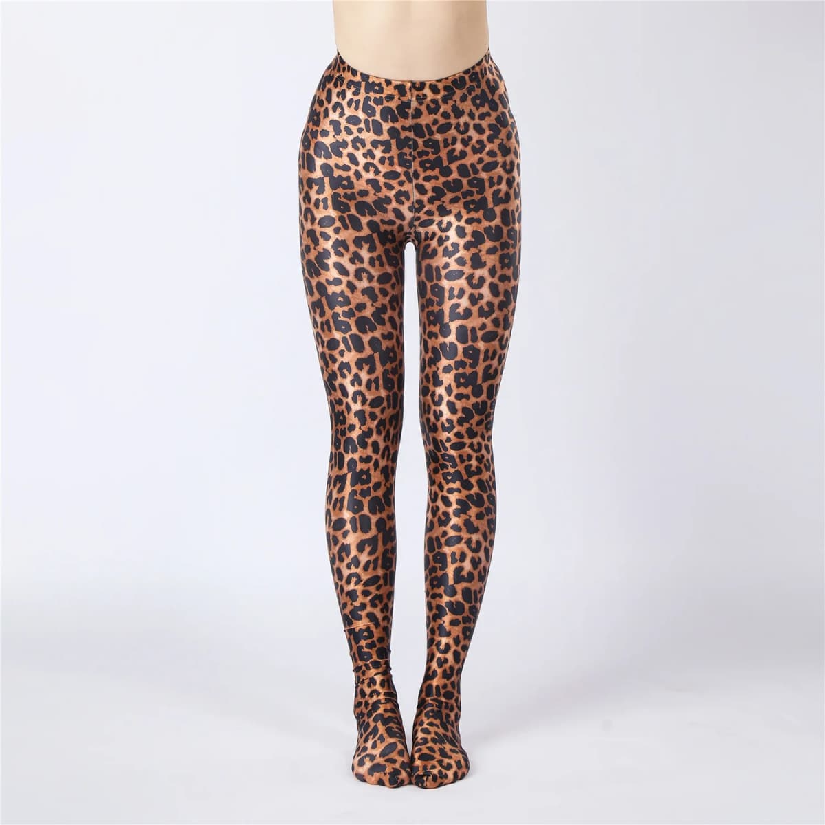 Sexy Women Oil Gloosy Shiny Pencil Pant Leopard Full Leggings Stain Smooth Elastic Sexy Yoga Pants Candy Color Plus Size