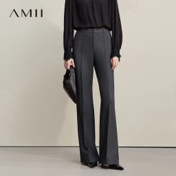 Amii Women's Pants 2026 Autumn New Commuter Versatile Toothpick Pleated Flared Trousers Solid Color Casual Women Pants 12621050