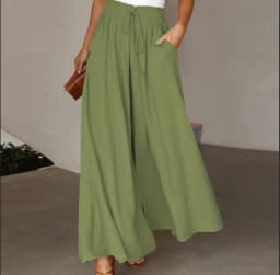 Spring Summer Loose Pants Women Elastic High Waist Wide Leg Pants For Women Casual Loose Trousers Black Blue