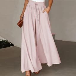 Spring Summer Loose Pants Women Elastic High Waist Wide Leg Pants For Women Casual Loose Trousers Black Blue