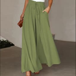 Spring Summer Loose Pants Women Elastic High Waist Wide Leg Pants For Women Casual Loose Trousers Black Blue