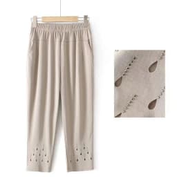 2026 New Women Summer Pants Elastic High Waist Casual Pants Middle aged Mom Pants Large Size Ice Silk Straight Pants Female 8XL