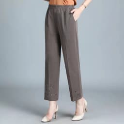 2026 New Women Summer Pants Elastic High Waist Casual Pants Middle aged Mom Pants Large Size Ice Silk Straight Pants Female 8XL