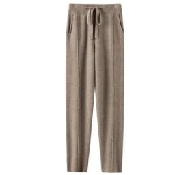 Cashmere Sweatpants Women Autumn Winter 2023 New Fashion High Waisted Drawstring Pants Casual Knitted Harem Pants