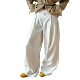 2025 Women Spring Fashion Big Wide Leg Pants High Waist Pleated Design Fashion Clothes Pants Female Trousers