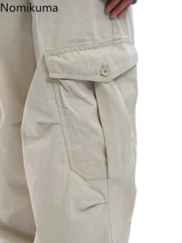 Streetwear Casual Cargo Pants for Women 2025 New Bottoms Summer Thin Straight Trousers Fashion Pockets Korean Pantalon Femme