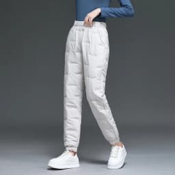 Fashion Elastic Waist Cotton Trousers Women Winter Loose Pockets Warm Straight Pants Woman High Waist Thicken Cotton Pants Lady