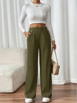 Women's Trousers Casual High-waisted Trousers Loose Temperament Versatile Office Female Straight Long Pants 2025