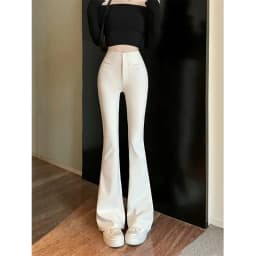 High Waist Flared Suit Pants Women's Spring Summer Autumn New Style Elastic Butt Lifting Casual Long Pants Hoof Pants