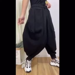 2024 Sprinp New Fashion PersonalityCrotch Ankle-Banded Knickerbockers Women Loose Slimming Elastic Waist Harem Drop Crotch Pants
