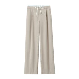 Splicing Design Solid Color Pants Women Fashion Simple Elastic Waist Lace Up Trousers Lady All-match Commuting Straight Pant New