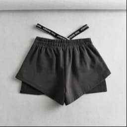 High Waist Black Sports Shorts Women's Casual Summer Loose Fit Wide Leg Pants Comfy Elastic Waist Hot Girl Style Korean Fashion