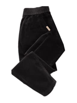 Autumn Winter Thickened Corduroy Casual Harlan Pants for Mom High Waist Loose Fit Straight Leg Casual Outerwear Polyester Fiber