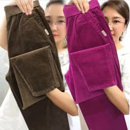 Autumn Winter Thickened Corduroy Casual Harlan Pants for Mom High Waist Loose Fit Straight Leg Casual Outerwear Polyester Fiber