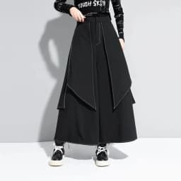 Women's Wide Leg Pants 2026 Spring Summer Casual Fake Two Pieces Design Ladies Trousers Loose Streetwear Fashion Femme Pants