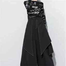 Women's Wide Leg Pants 2026 Spring Summer Casual Fake Two Pieces Design Ladies Trousers Loose Streetwear Fashion Femme Pants