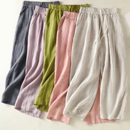 Cotton Linen Wide Leg Hallen Pants Women's Summer New Korean Style Artistic Chic Drawstring High Waist Casual Ankle-length Pants