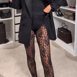 Sexy Embroidrey Floral See Through Sheer Pants Woman New Spring High Waist Slim Long Pant Summer Perspective Hollow Out Trousers