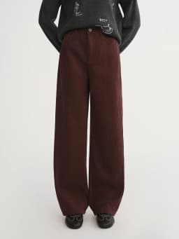 DUSHU 2025 Winter Women's High Waist Straight Wide Leg Pants - Office Casual Trousers with Stretch Fabric for Daily Comfort Wear