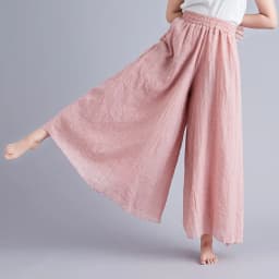 Johnature Ankle-length Pant Casual Loose Elastic Waist Multiple Color Wide Leg Pants 2026 New Clothes National Style Women Pants