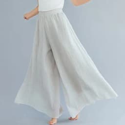 Johnature Ankle-length Pant Casual Loose Elastic Waist Multiple Color Wide Leg Pants 2026 New Clothes National Style Women Pants