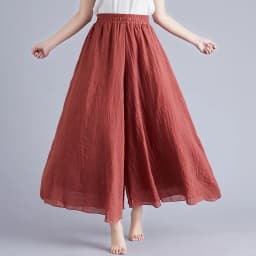 Johnature Ankle-length Pant Casual Loose Elastic Waist Multiple Color Wide Leg Pants 2026 New Clothes National Style Women Pants