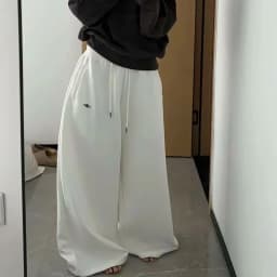 Y2K Vintage Baggy Sweatpants Women Autumn New Korean Loose Wide Leg Pants Streetwear Casual Zipper Fly Female Trousers 2024 New